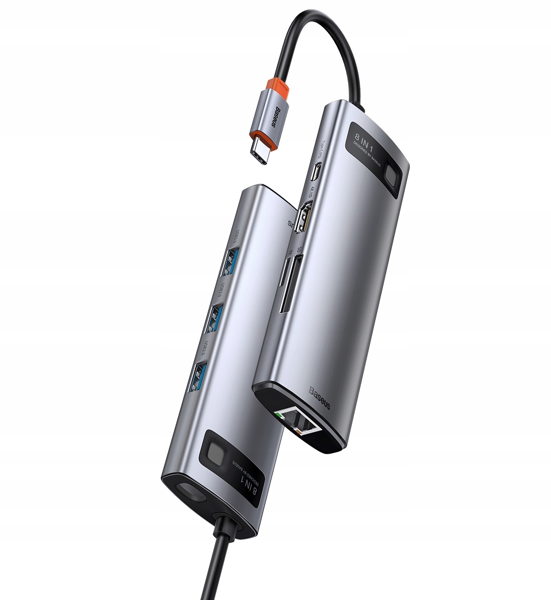 Baseus Hub 8w1 Adapter Usb C 100W Hdmi 3x Usb micro Sd Karta Sieciowa RJ45