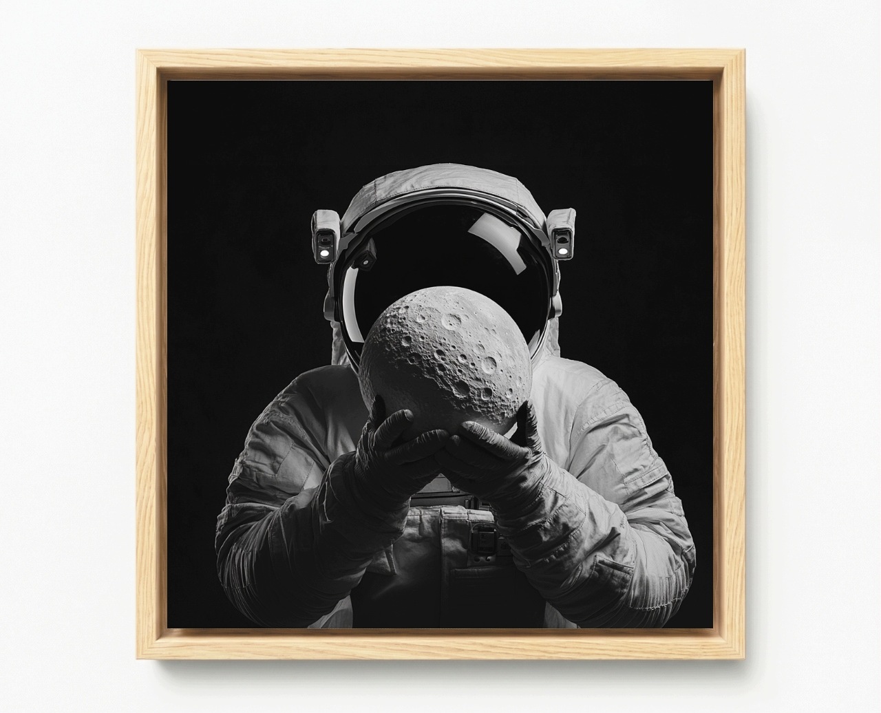 Obraz Rám American Box Portret Astronauta Mesiac Kosmos B&w Učenie 60x60