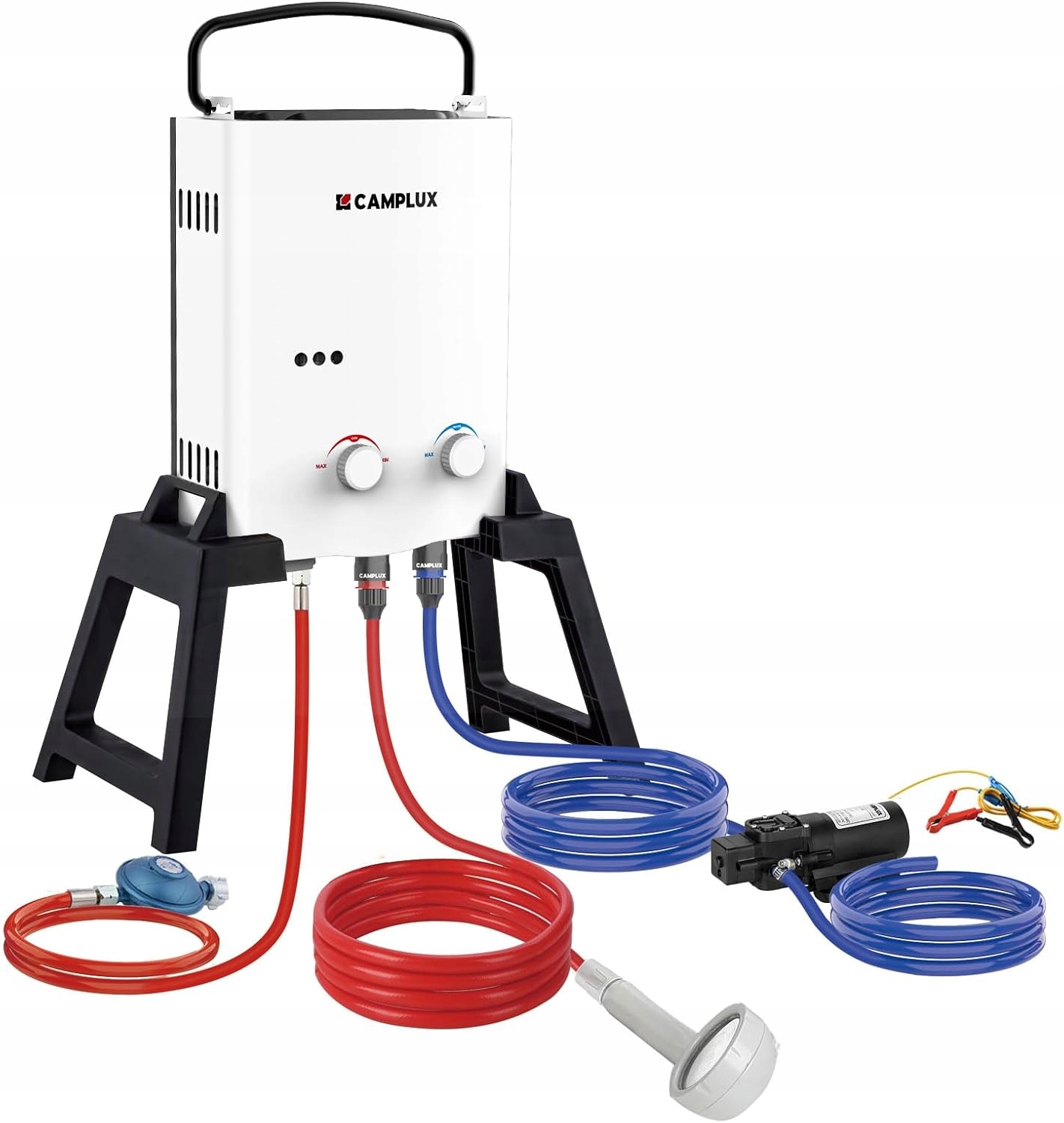 Prietokový Ohrievač Vody Camplux AY132MAX-DE Vodná Pumpa Kemping 10KW