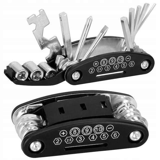 MULTITOOL ZESTAW KLUCZY ROWEROWYCH + AKCESORIA Model BIKE_TOOL_ETUI