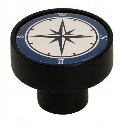 GAŁKA MEBLOWA GD08 DREWNIANA CZARNA KOMPAS V60