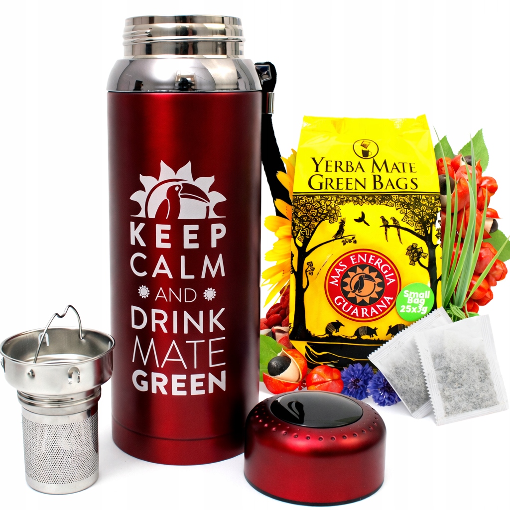 Sada jako dárek Termos Yerba Mate Mas Energia Guarana 75 g