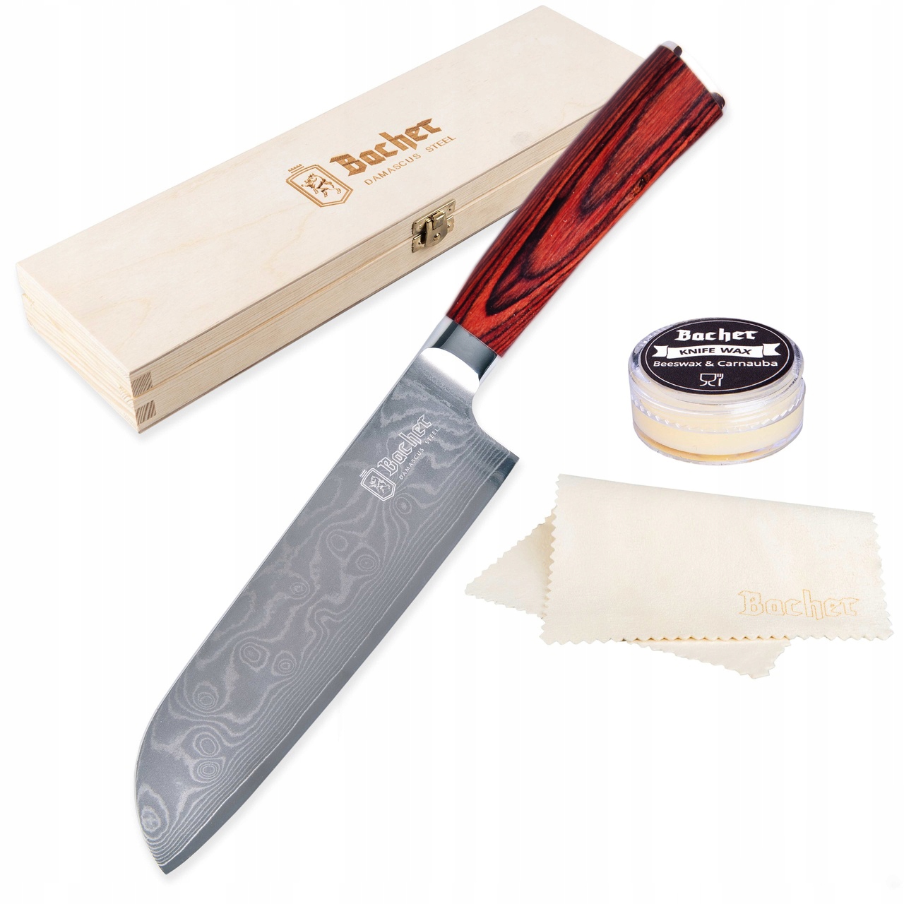 

Nóż kuchenny santoku ze stali damasceńskiej 18 cm