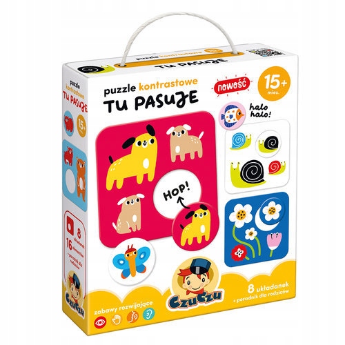 

Puzzle Kontrastowe Tu pasuje Czuczu 15m+