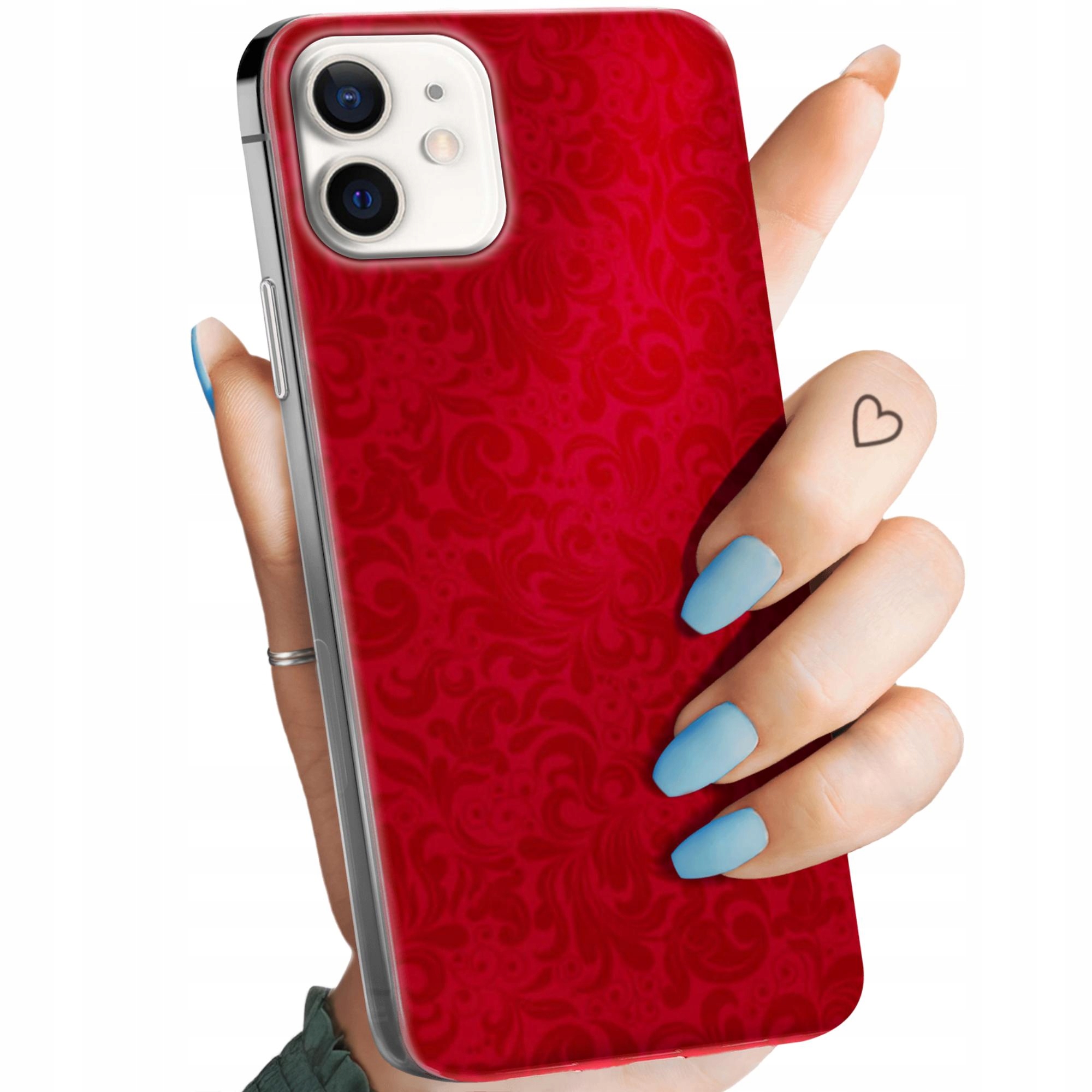 Etui Do Iphone 12 Mini Czerwone Serca Róże Obudowa Pokrowiec Case