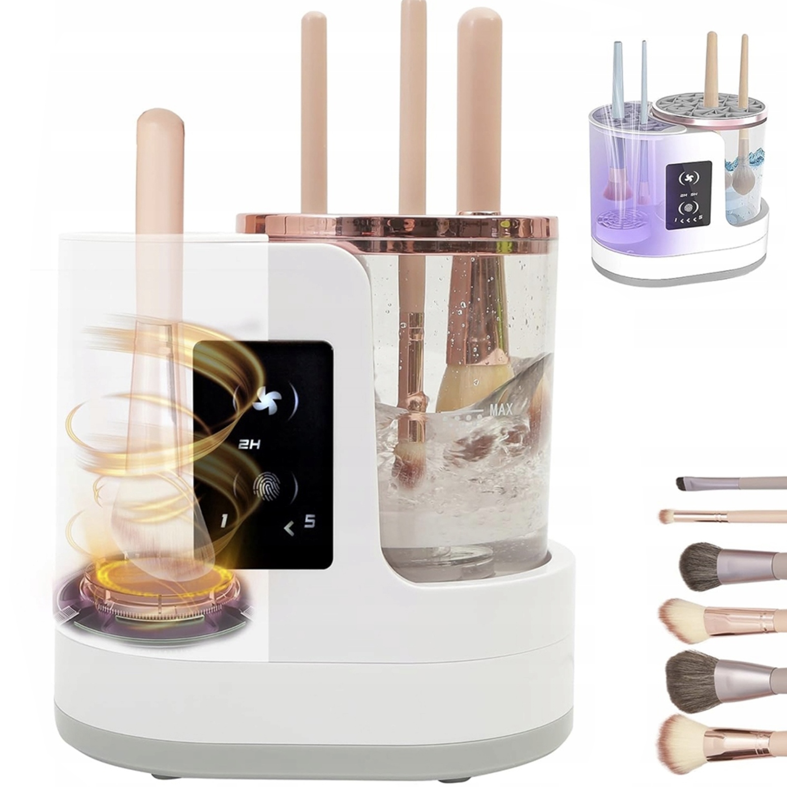 Elektrická Pračka Na Štětce Na Make-up, Usb, Silná Vířivá Houba, 3V1 Čistící