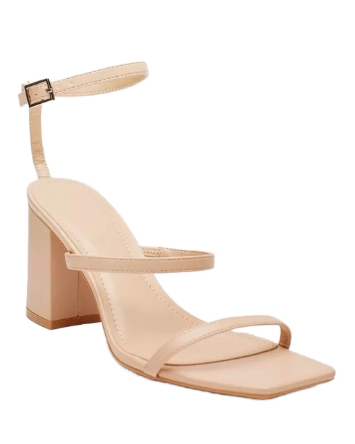 Ideal Shoes Dámské Sandály S Béžovým Podpatkem# 38 Yeu