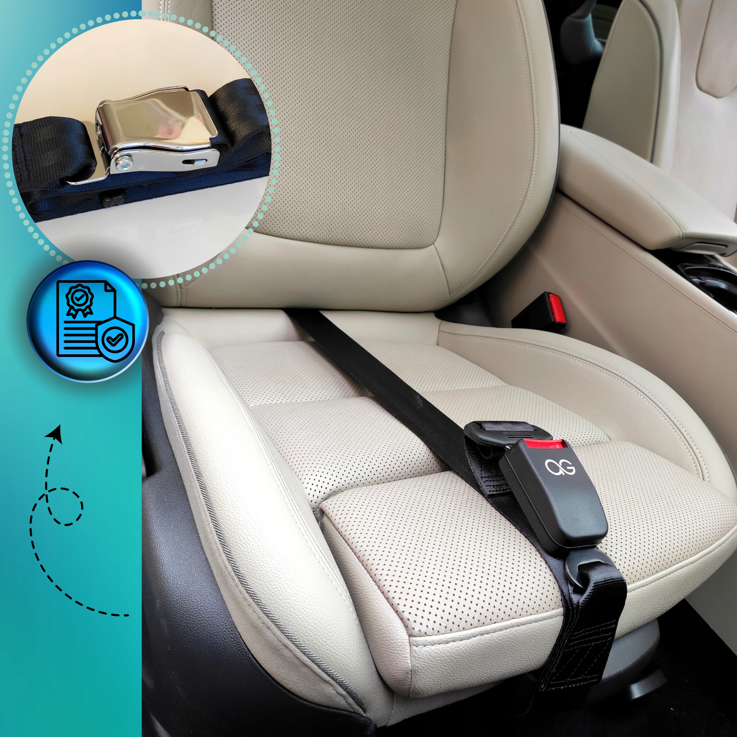 Mommy Belt AG Adapter do pasów dla Kobiet w ciąży Przedłużka pasów JAKOŚĆ Zapięcie klamra