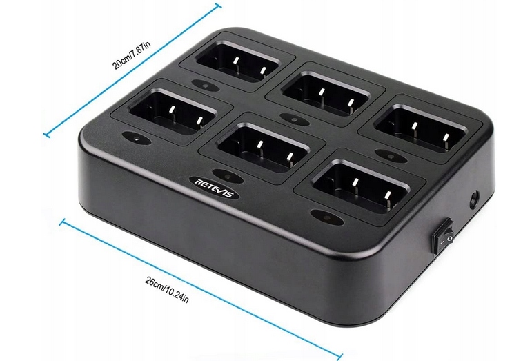 Retevis RTC22 ładowarka Walkie Talkie x 6 Marka Retevis