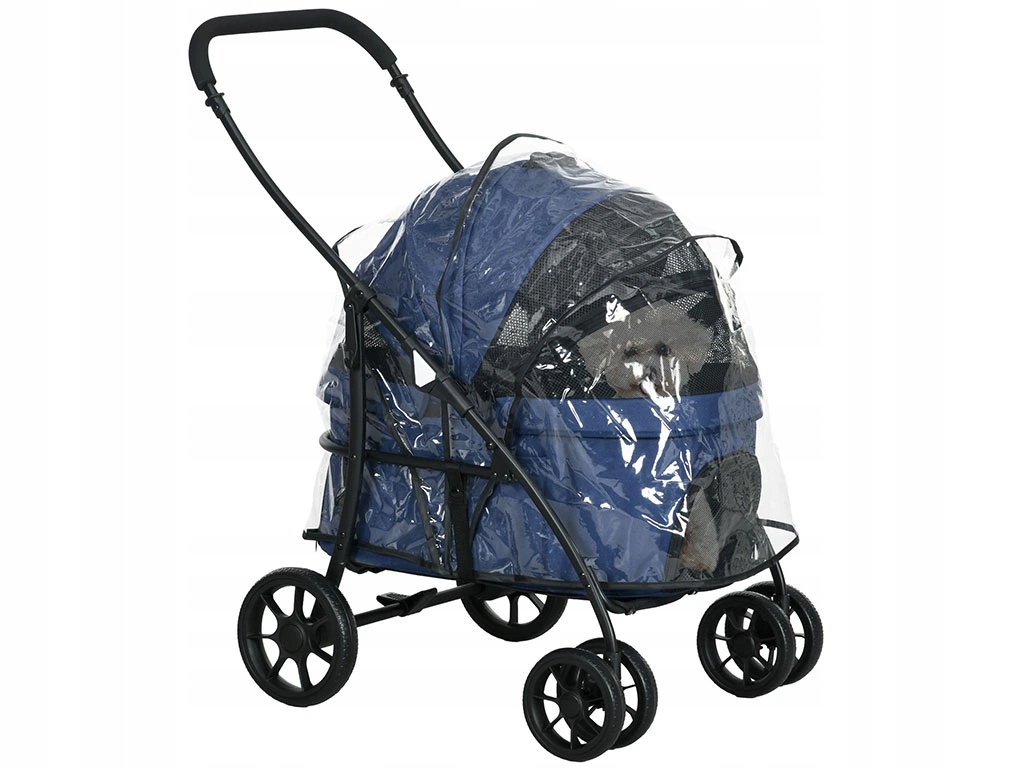 Levně Kočárek pro psy 2v1 Pawhut D00-190V01DB, tmavě modrý