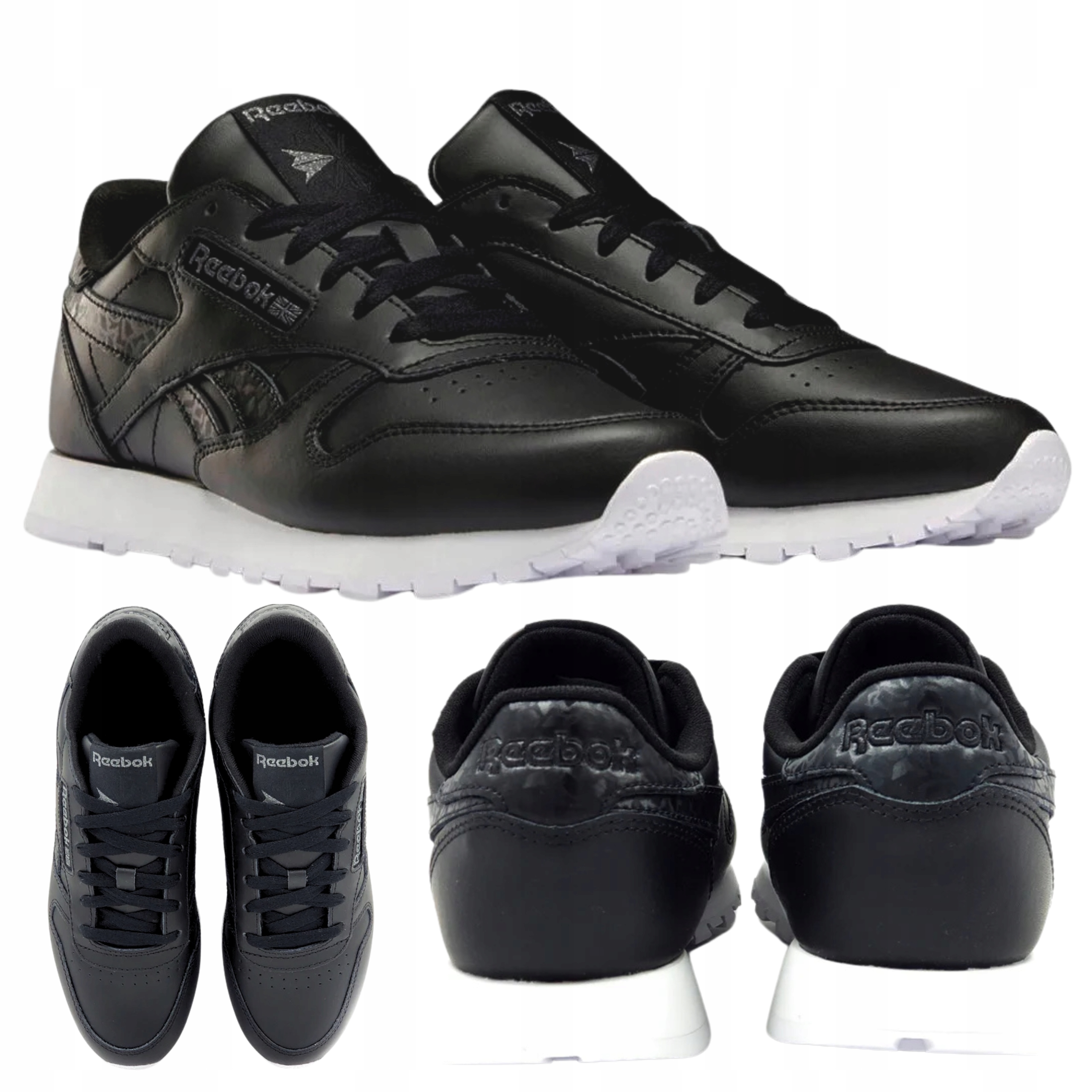 Dámské kožené boty černé pohodlné lehké Reebok CL Leather Vel. 38