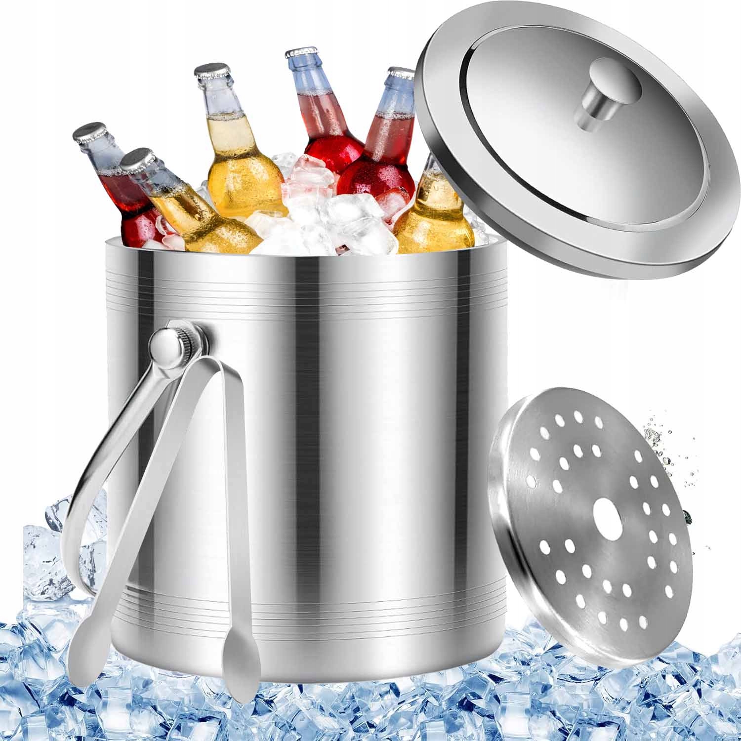 Kbelík na led Termální Nádoba na ledové kostky 2 l kleště obal