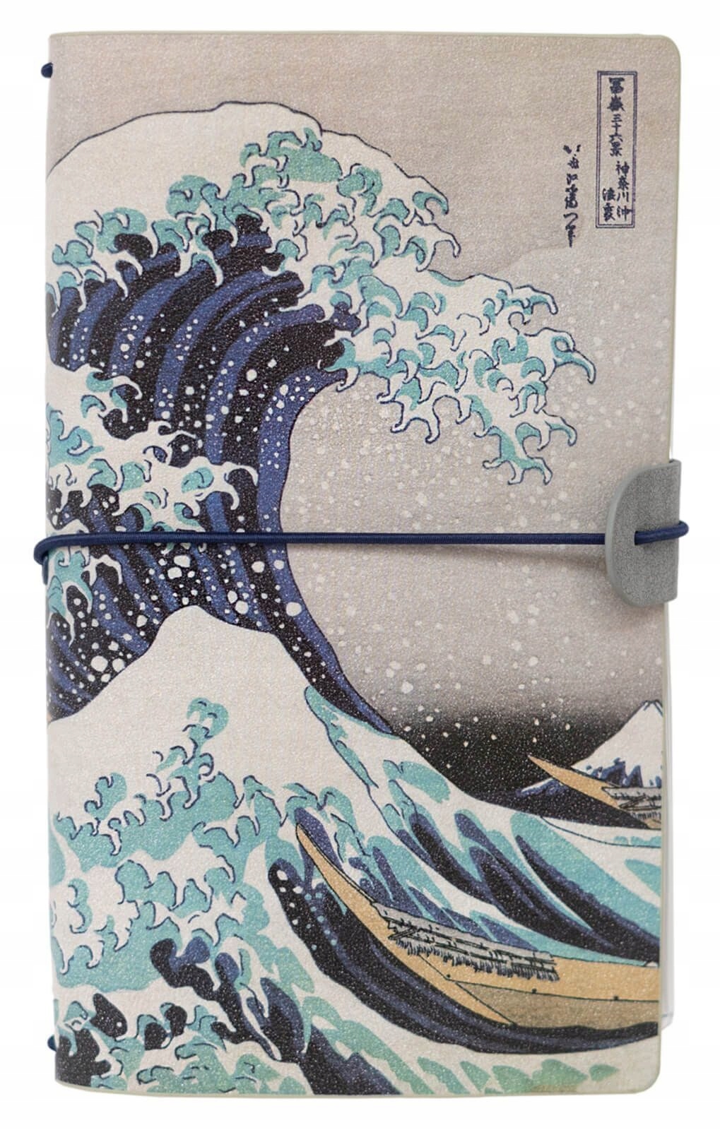 

Hokusai Great Wave notes skórzany