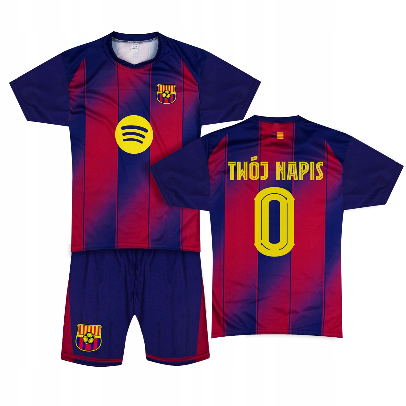 Strój piłkarski w własnym imieniem Twój nadruk koszulka spodenki 146