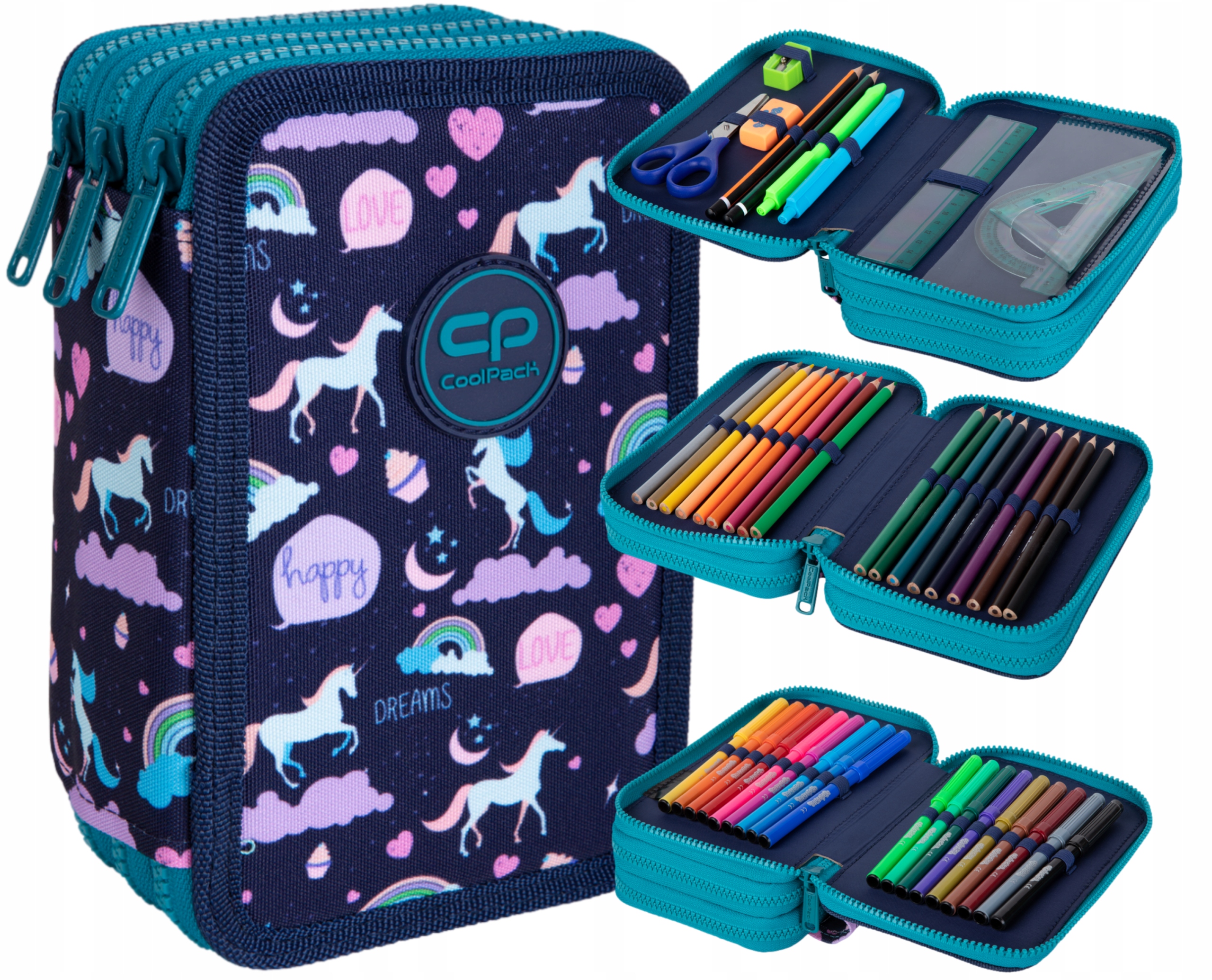 

Coolpack Piórnik Trzykomrowy Wyposażony Unicorn