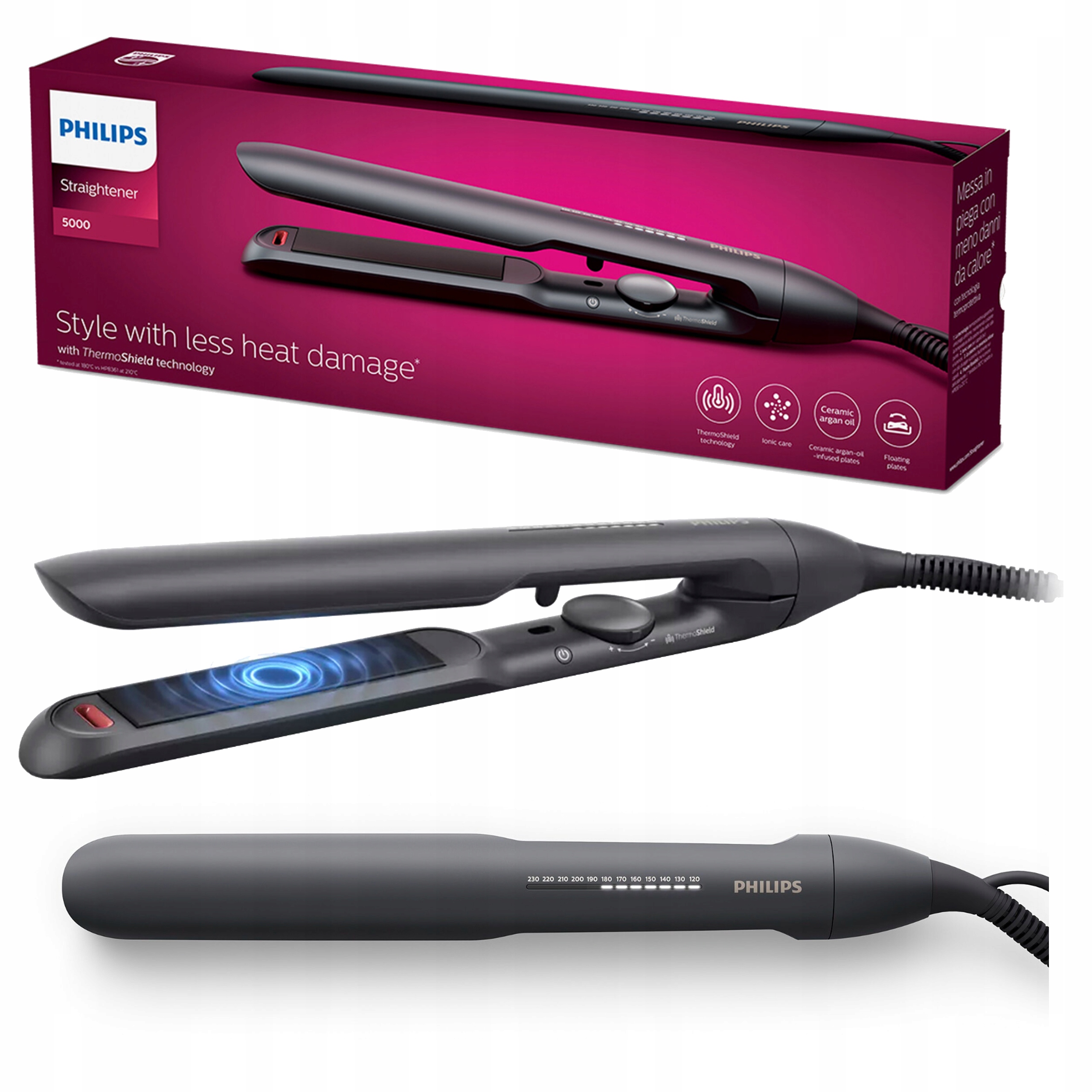 Prostownica Do Włosów Ceramiczna Philips Jonizacja Zwijana Mata Chłodząca