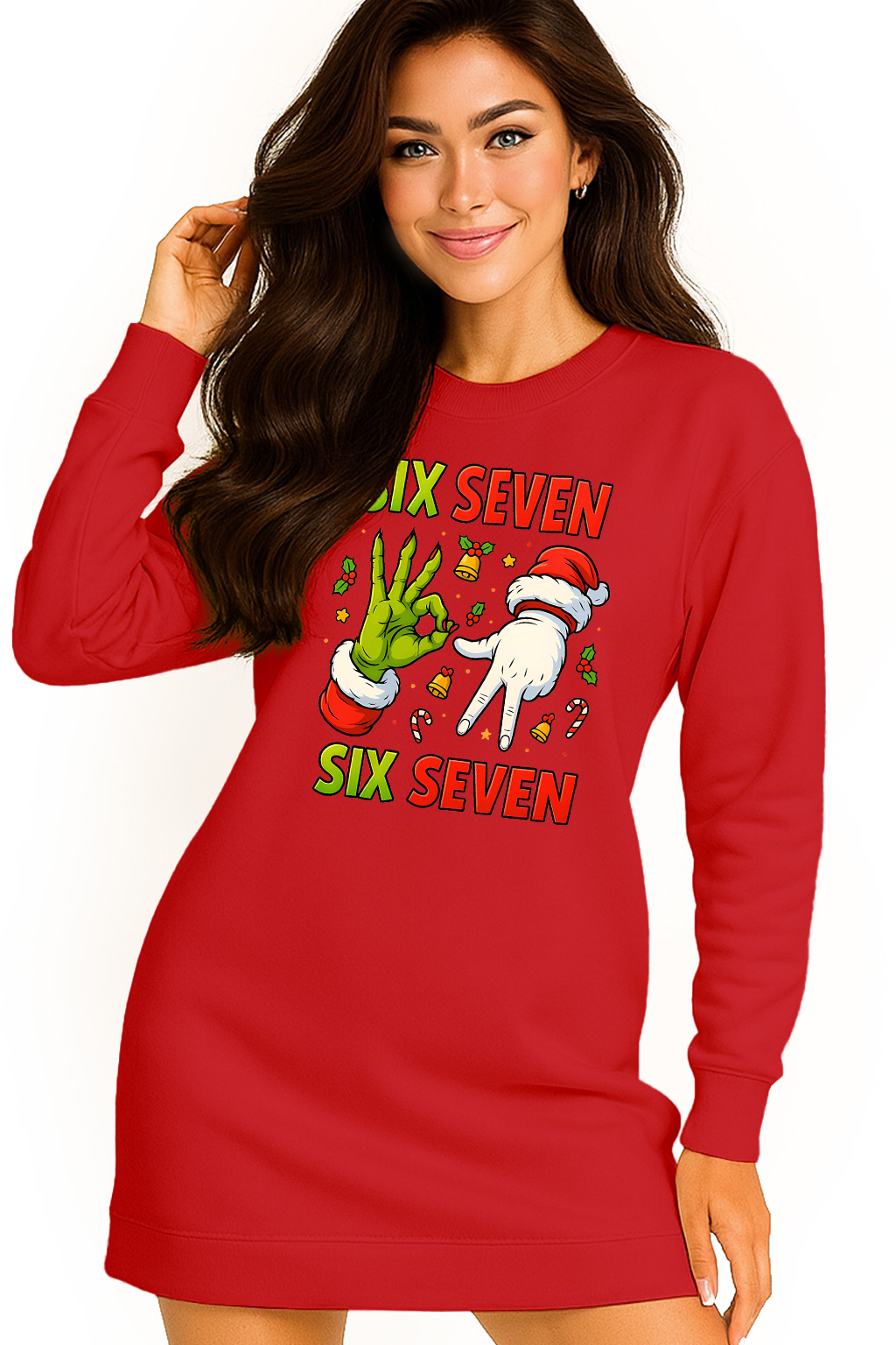 Mikina Vánoční Oversize Šaty Six Seven 67 Dárek K Vánocům M