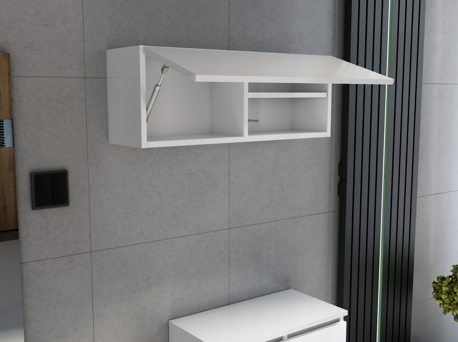 POZIOMA ŁAZIENKOWA SZAFKA WISZĄCA biała biały mat Marka Fargo