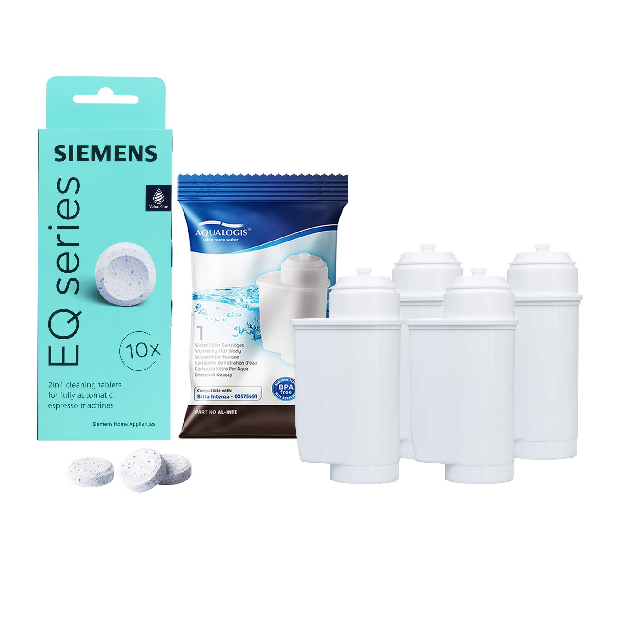 4x AL-Inte filtr pro kávovar Bosch čisticí tablety TZ80001 10 ks