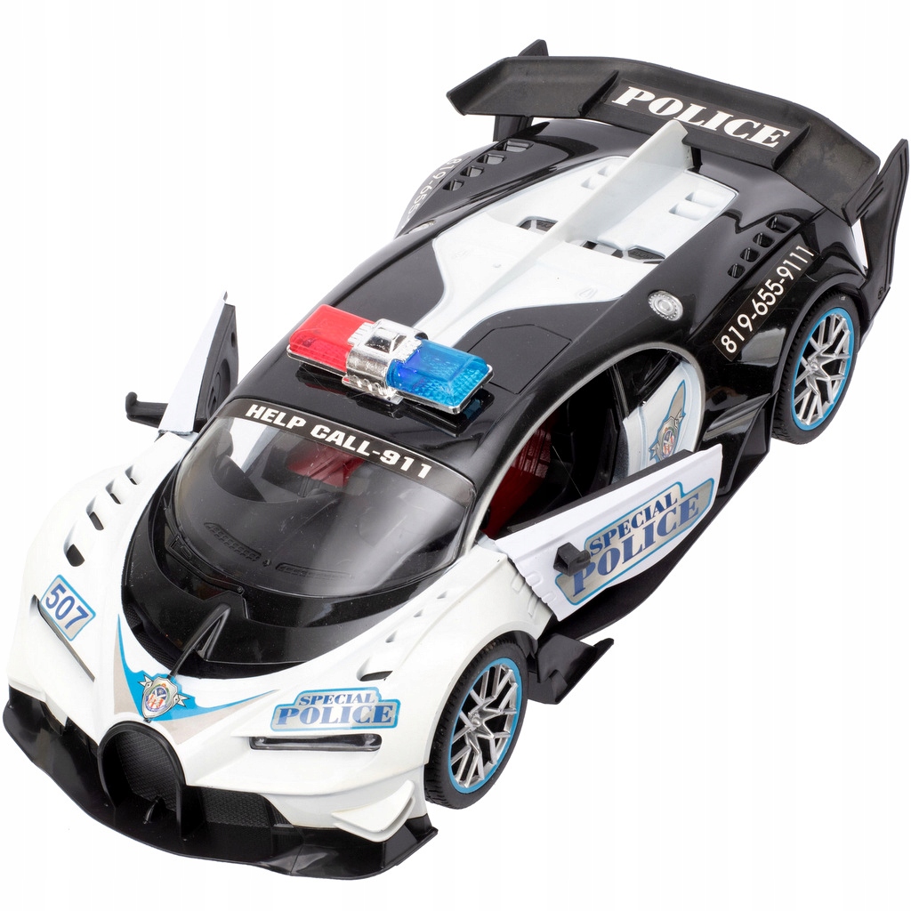 POLICJA RADIOWÓZ AUTO SPORTOWE STEROWANE Policyjne RC DRZWI Z PILOTA Marka QULKI