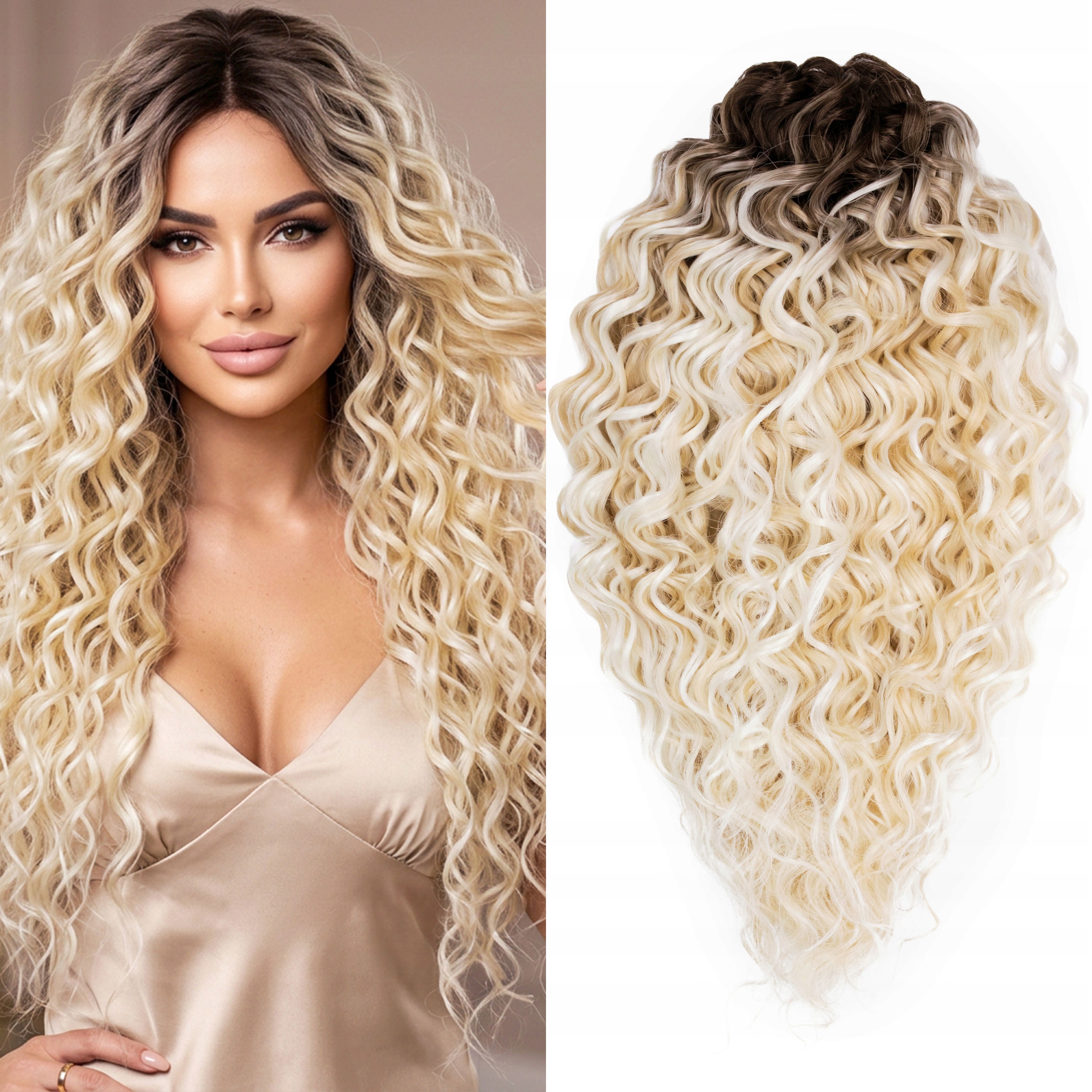 Syntetické vlasy Afroloki Jessica Pro 20" 50 cm 300 g vlny blond balayage