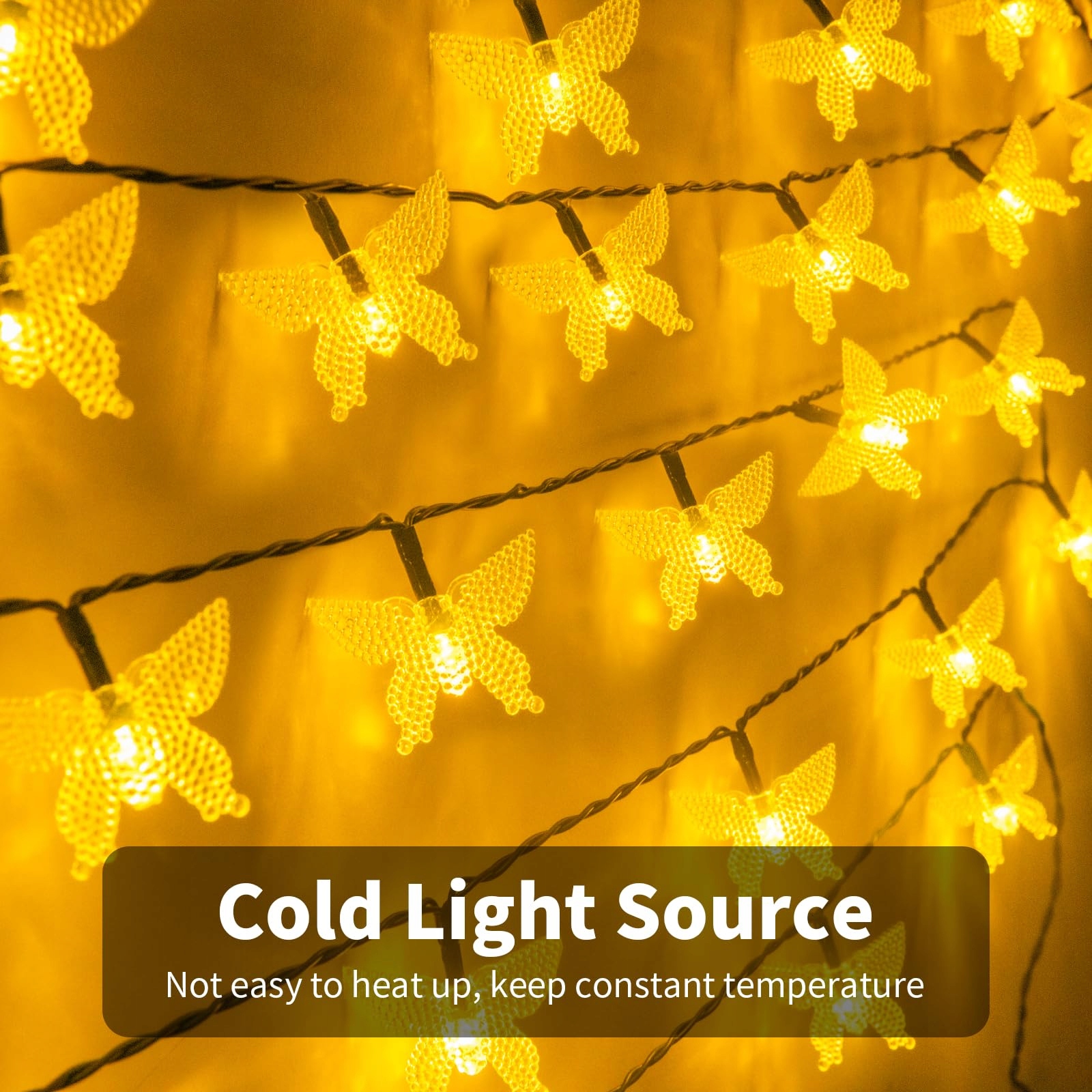 ISISYU Solarna Girlanda Motyle 5M 20 LED Ogród Balkon Taras IP65 — miniatura 2