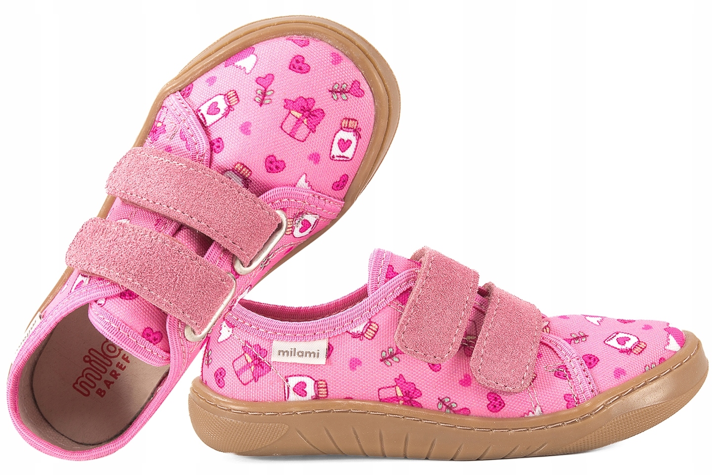 Milami BF3-BR-45 Barefoot Półbuty Tekstylne Trampki Domowe Kapcie Różowy 29