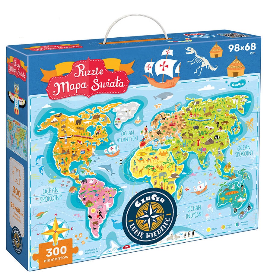 

Puzzle Mapa świata 300 elementów Czuczu dzieci 7+