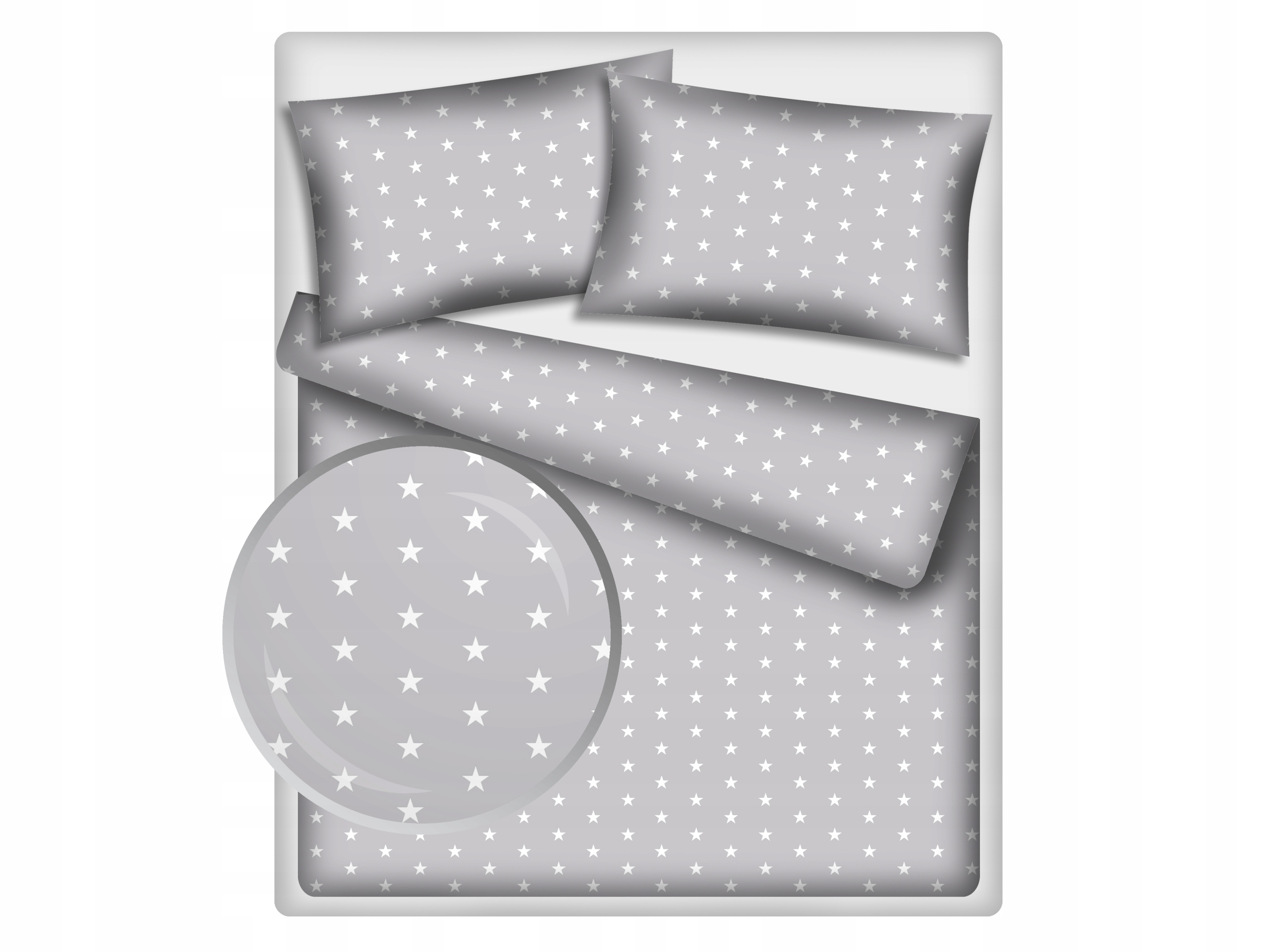 Set Povlečení Hvězdičky Šedé 90X120 CM