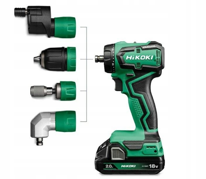 Hikoki Wiertarko-wkrętarka 18V DS18DDQWSZ 55Nm 2x5,0Ah Bl Wymienne Głowice