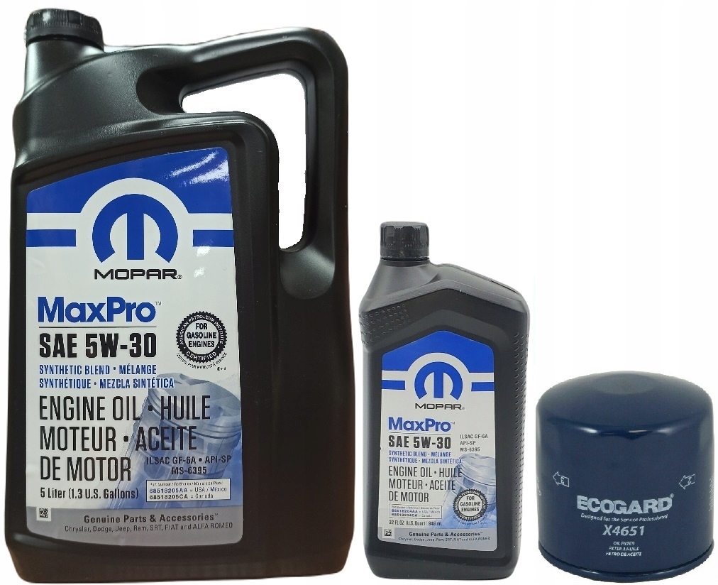 MOPAR 5W30 6L + FILTR OLEJU X4651 ( MO-899 / PH2 )
