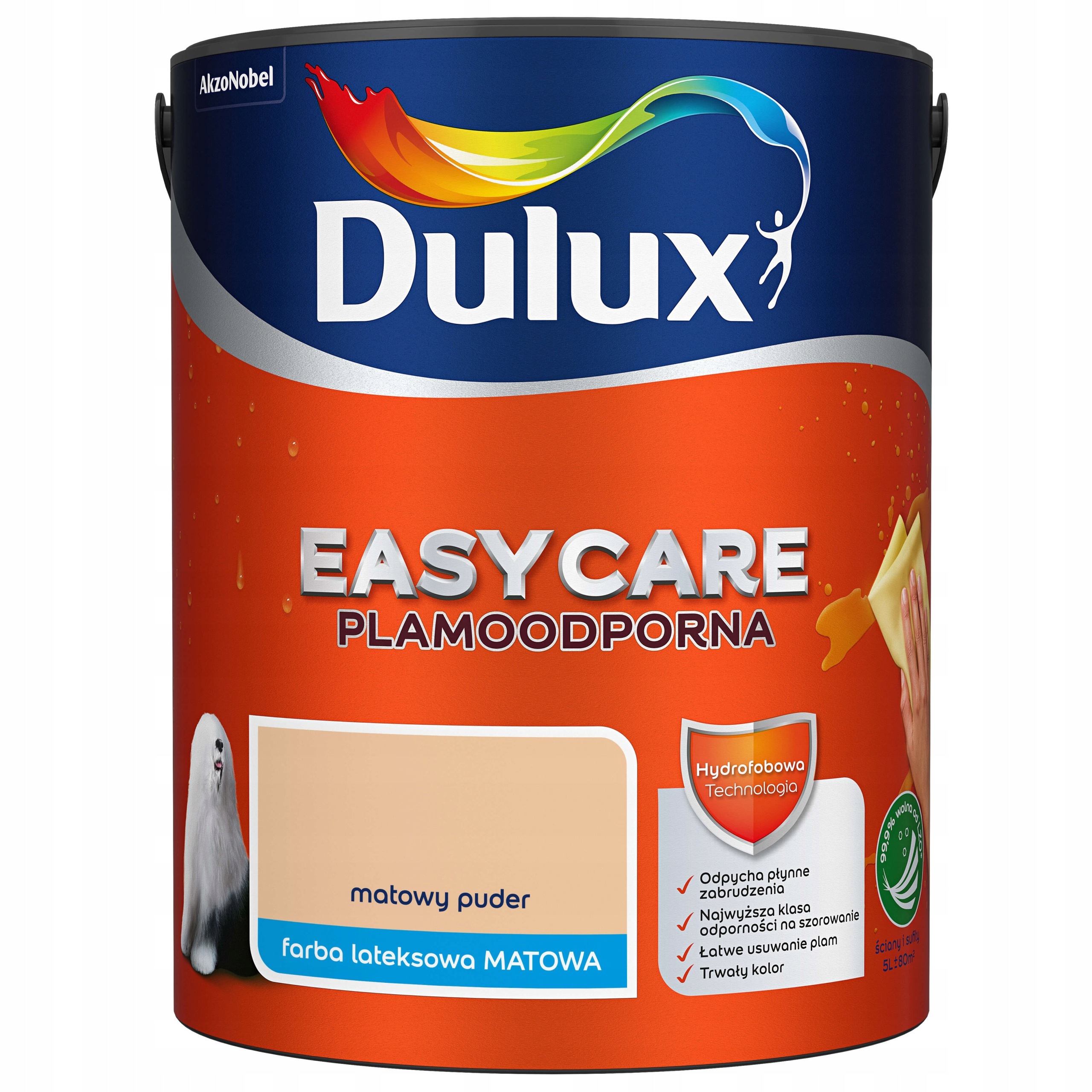 Dulux Easy Care Barva Odolná Vůči Skvrnám, Matný Pudr 5 L
