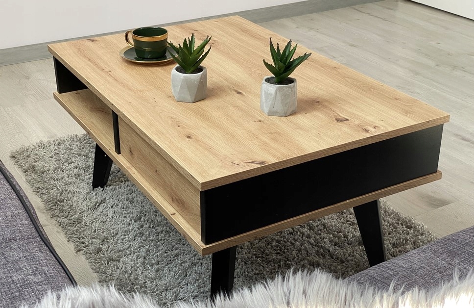 STOLIK KAWOWY RUMBA III Z SZUFLADĄ DĄB ARTISAN Kolekcja ARTISAN