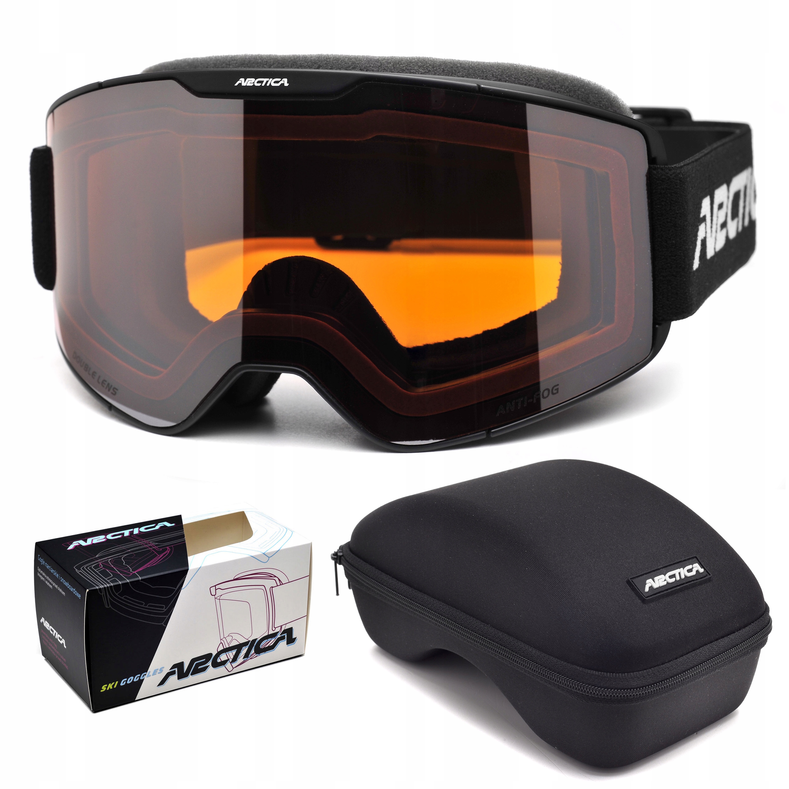 Arctica G-116 Lyžařské Brýle S Dvojitým Sklem, Nezamlžující UV400 Pouzdro