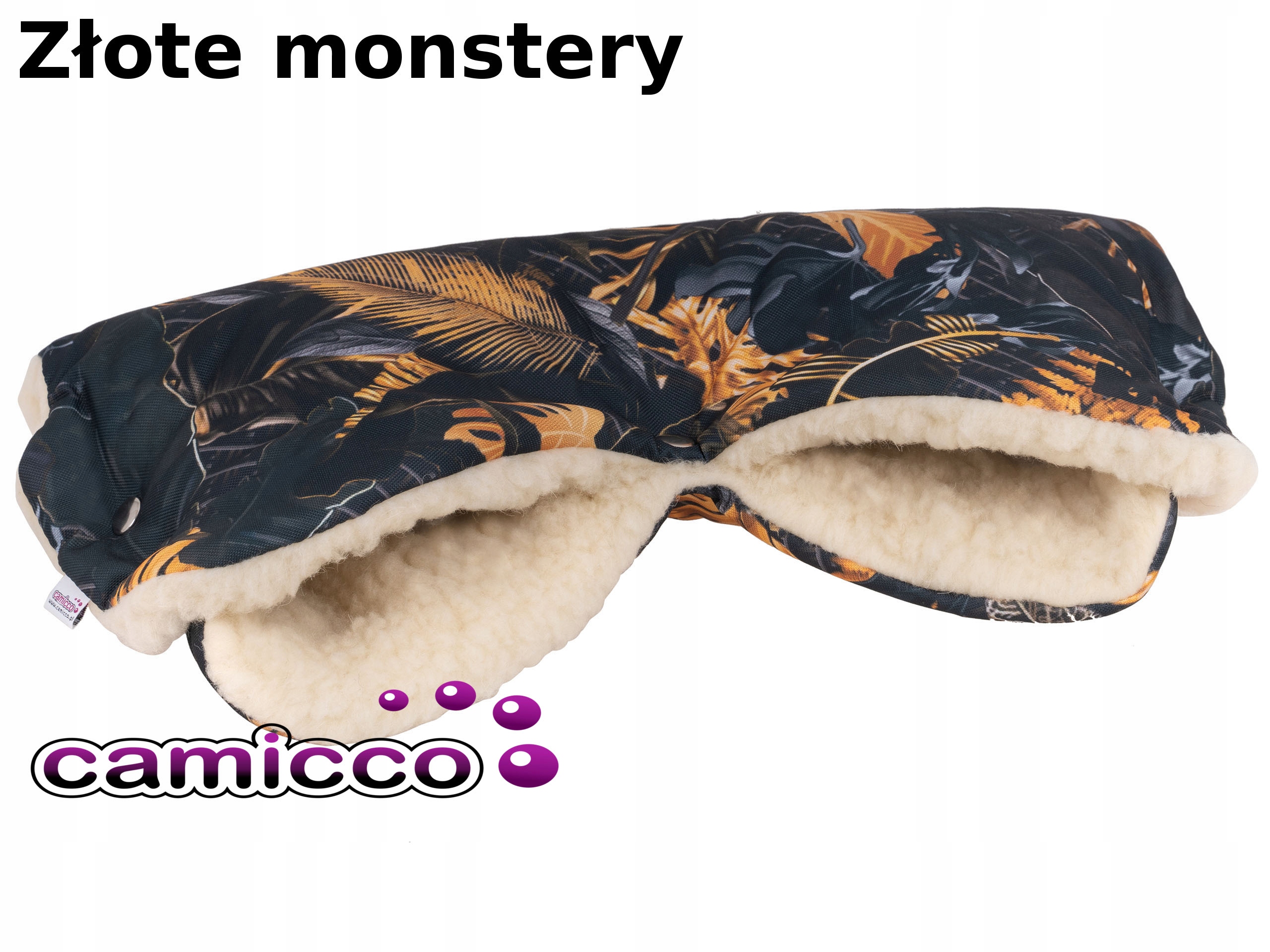 MUFKA WEŁNA na RĘCE DO WÓZKA wełniane RĘKAWICZKI Model mufka z wełną