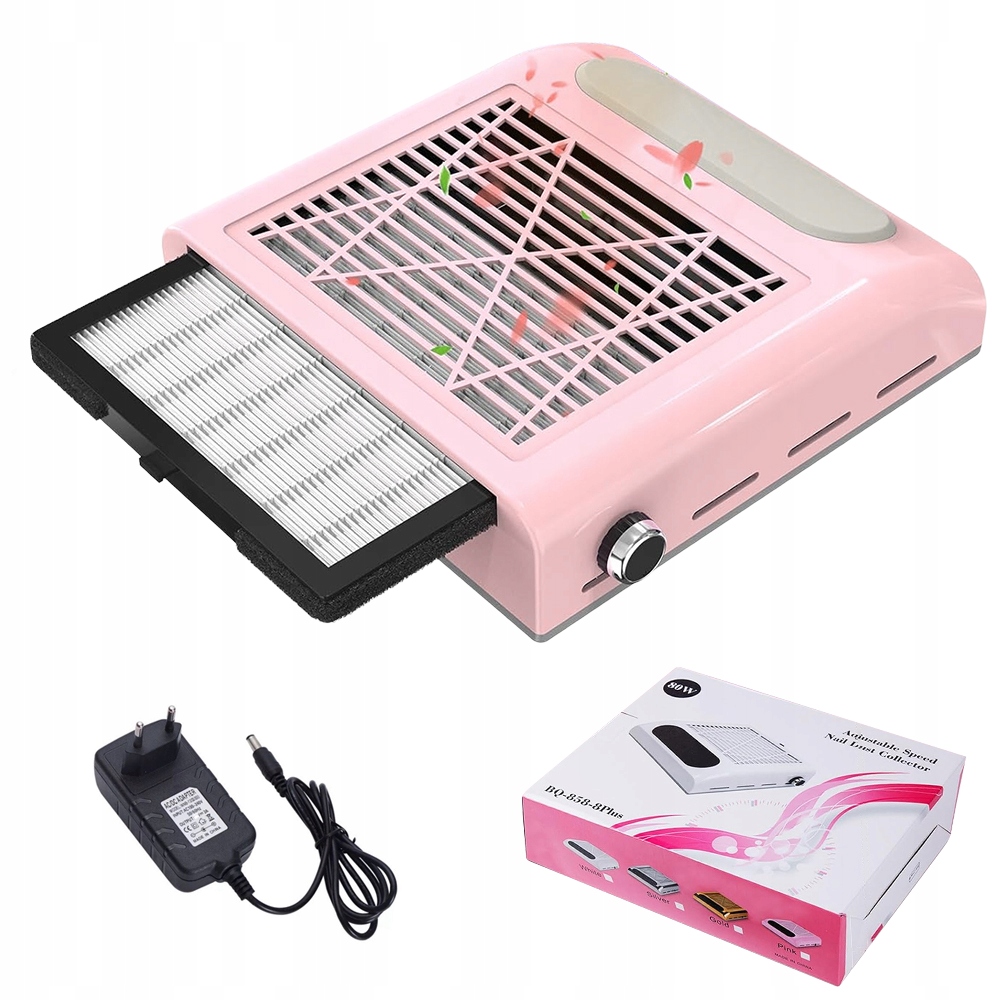 Odsávačka Prachu Pro Frézky Na Nehty, Růžový Kazetový Filtr, Výkon 80 W