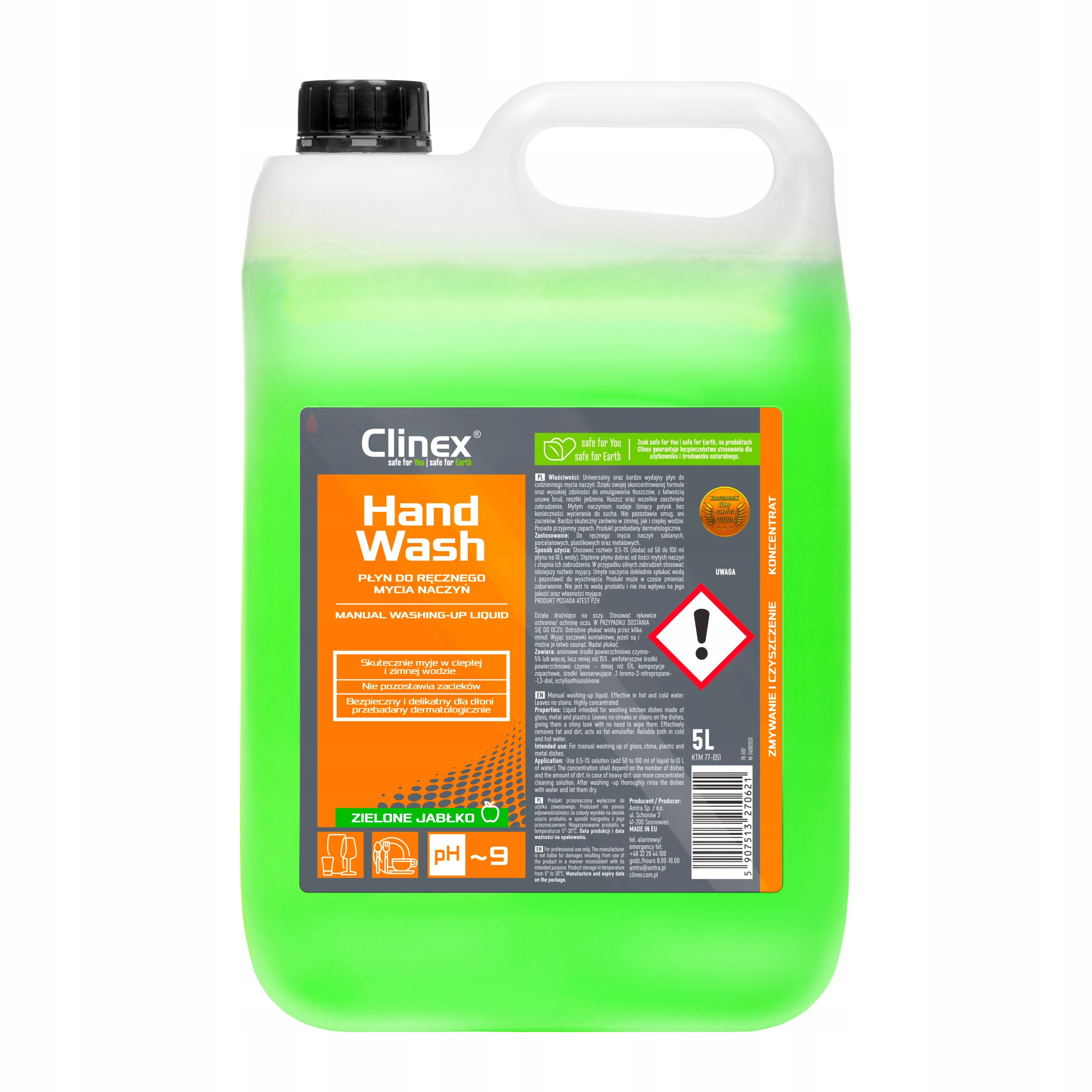 

Clinex Handwash 5L wydajny płyn do mycia naczyń