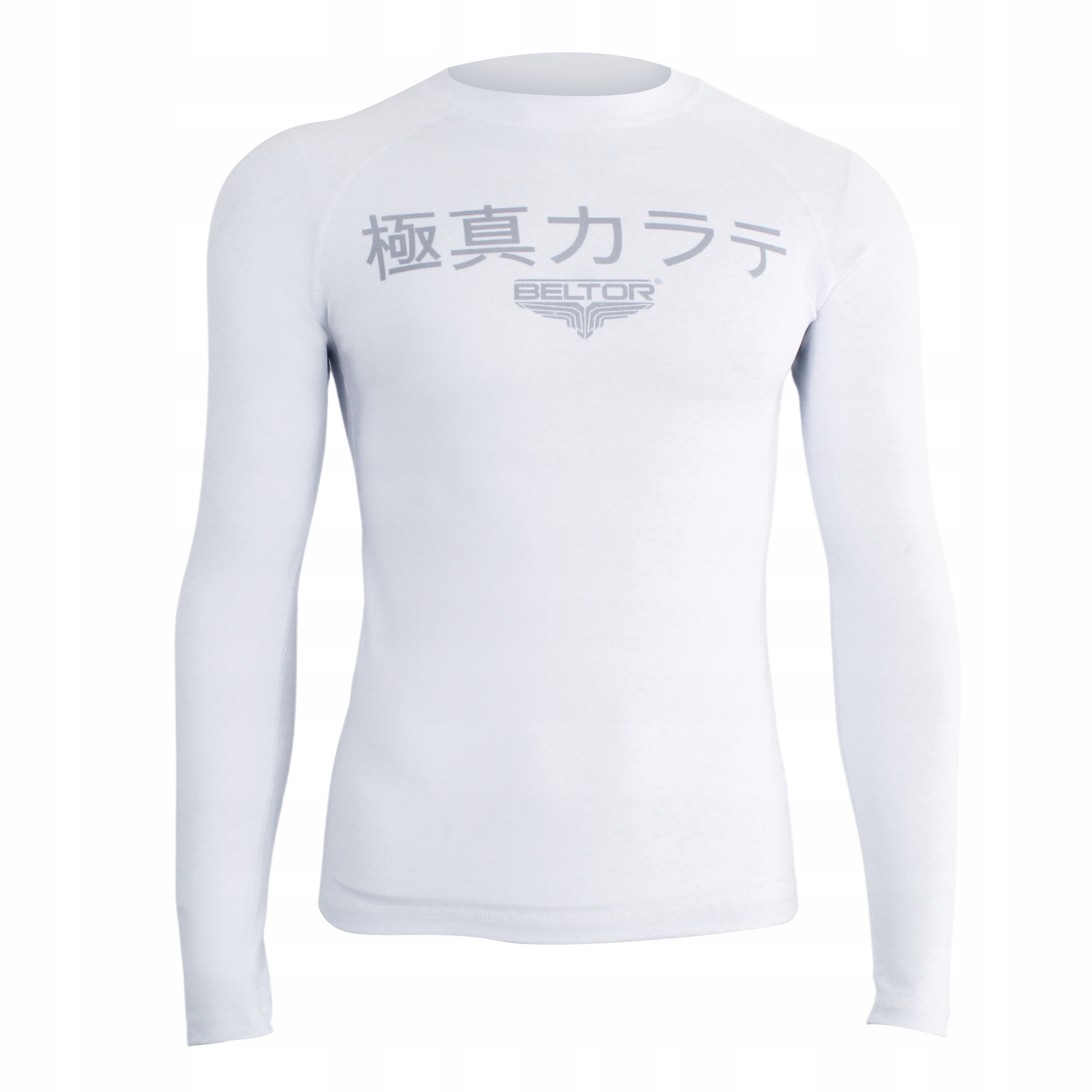 BELTOR BIAŁY RASHGUARD KARATE SUBLIMOWANY KOSZULKA TERMICZNA BIAŁA r. M