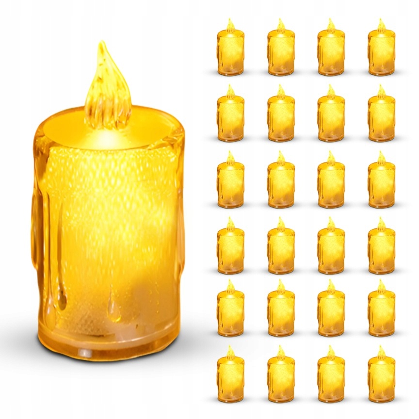 Led Svíčky Velké Svíčky Na Baterie Dekorativní Led Svíčka 7.5 CM 24 Ks