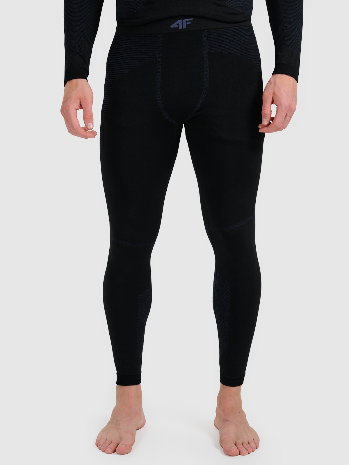 Termoaktivní bezešvé spodní prádlo s merino vlnou, pánské kalhoty černé, velikost L/XL