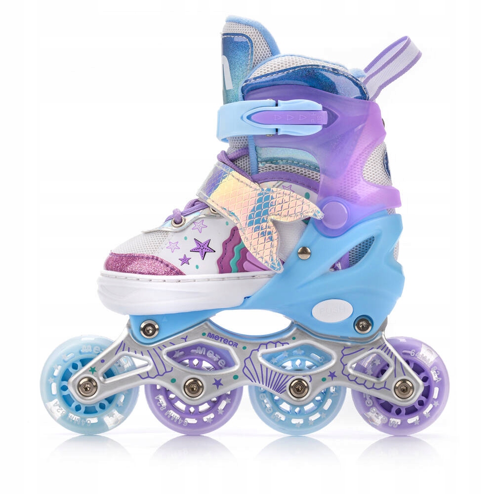 Rolki 4w1 Łyżwy Wrotki Rolko-Wrotki regulowane LED Meteor rozmiar S 30-33 Marka Meteor