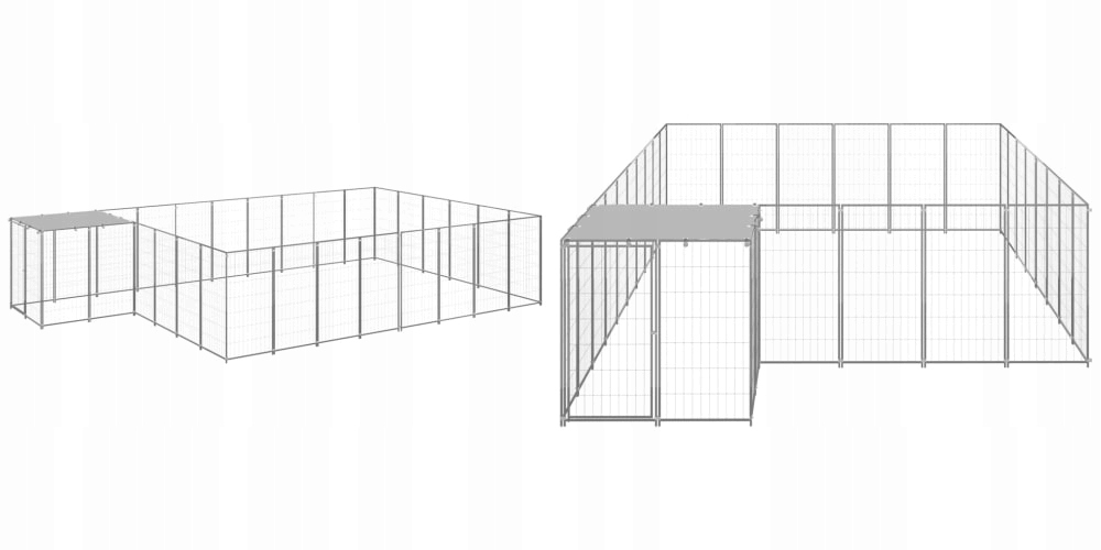 Levně Stříbrná Kotec pro psa, 15 cm, ocelová, 73 m²