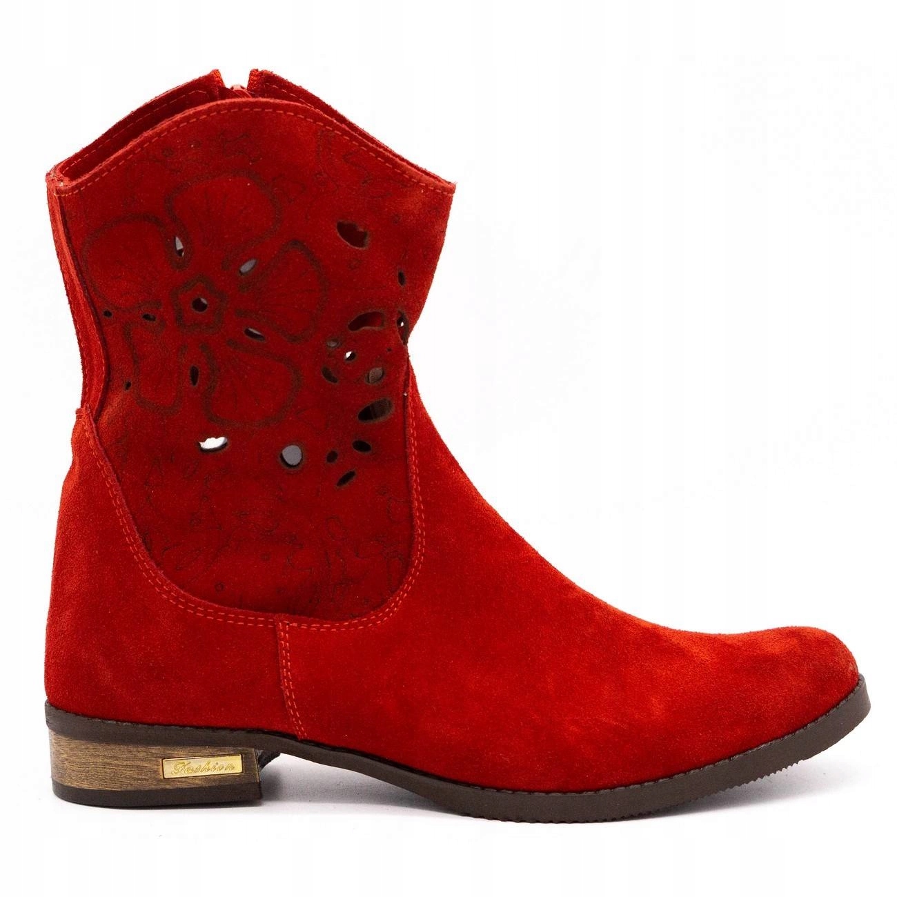 Pohodlné kotníkové boty s perforovanými výřezy Jess červená 42