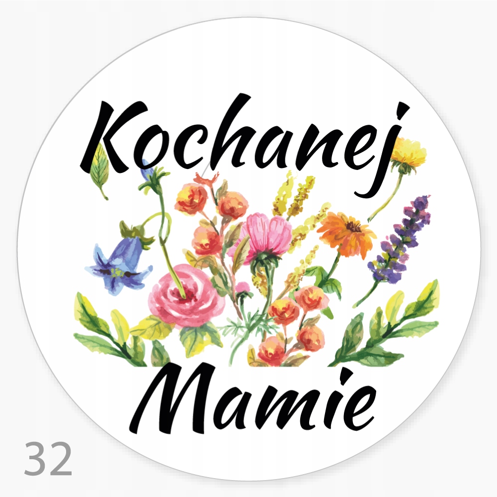 

Naklejka Dzień Matki FI55 upominek 48szt