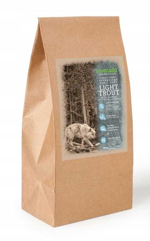 Levně Ecomida dospělý pes s nadváhou, pstruh losos 15 kg