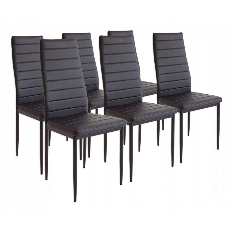 Krzesła tapicerowane Bergamo 6 sztuk Metalowe