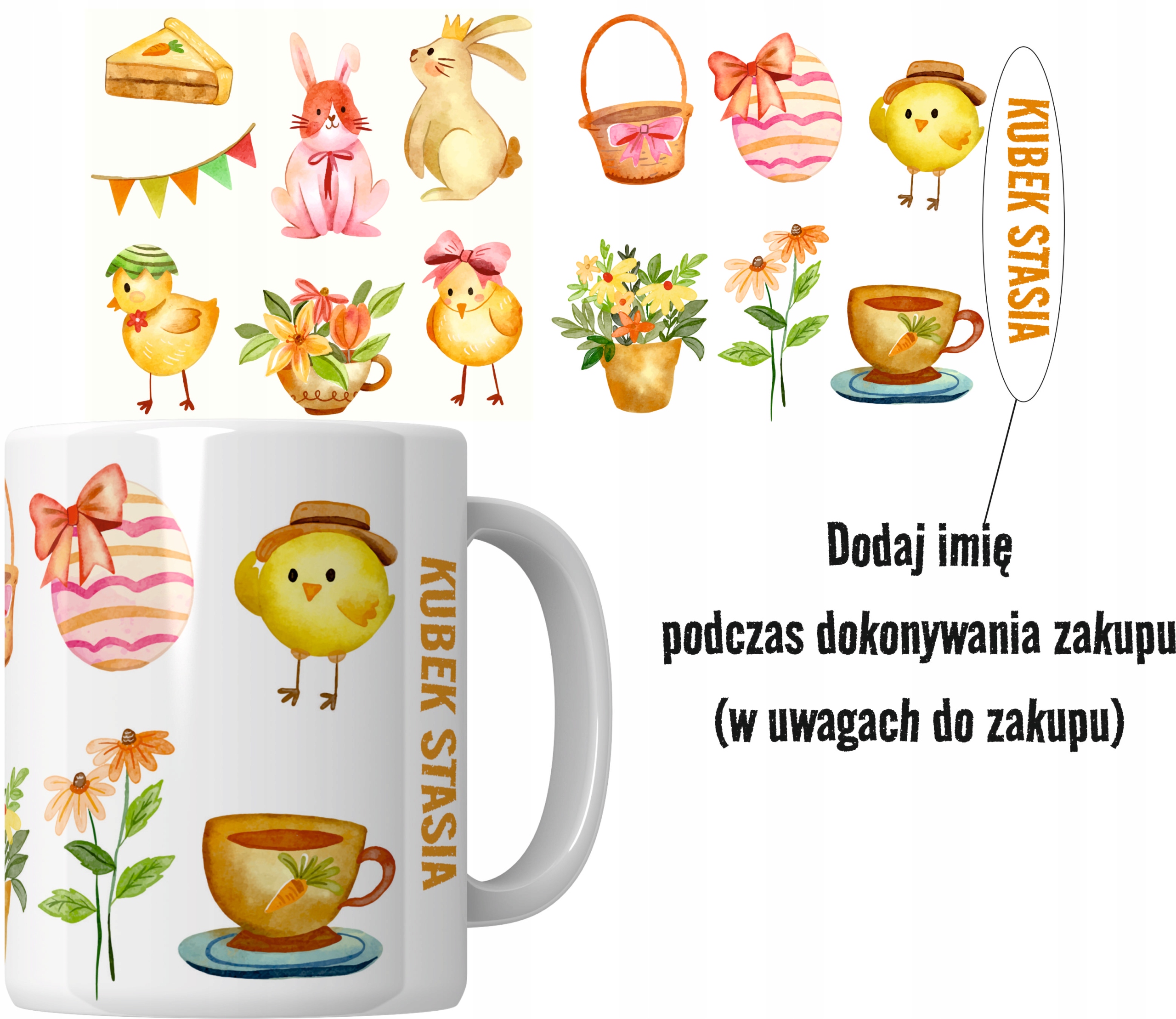 KUBEK DLA DZIECKA WIELKANOC WIOSNA PREZENT IMIĘ Marka inna