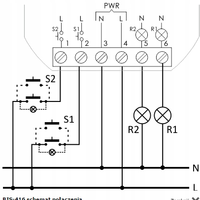 F&F PRZEKAŹNIK IMPULSOWY 8A 230V AC 2Z BIS-416 Marka F&F