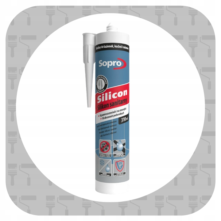 Silikon Sanitarny SOPRO Uniwersalny Grzybobójczy 310ml Biały 10 2 sztuki EAN (GTIN) 4005734050716