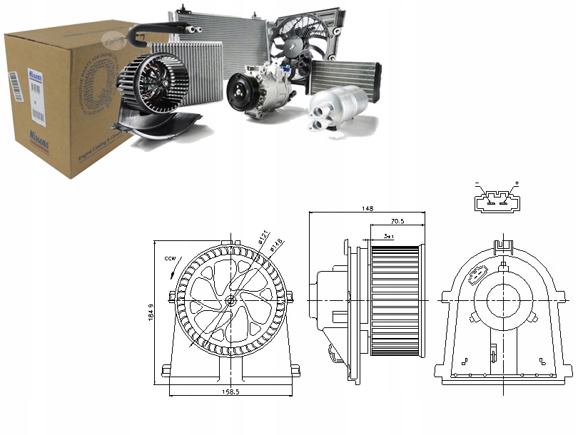 Nissens Ventilátor Ventilátoru 1J1819021B 1J1819021 A